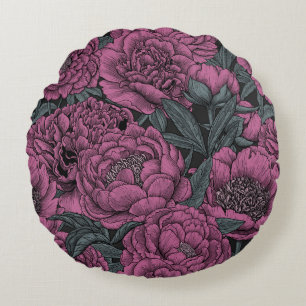 Lila Blume Rundes Kissen