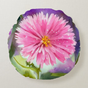 Lila Blume Rundes Kissen