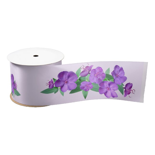 Lila Blume Satinband (Spule)