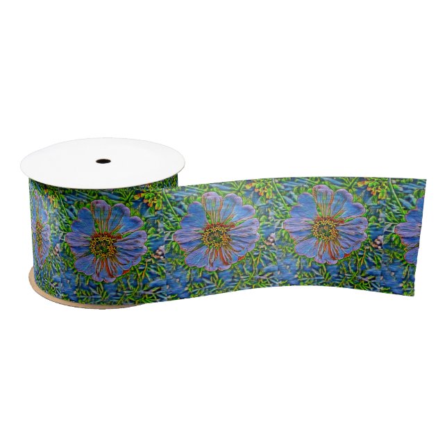 Lila Blume Satinband (Spule)