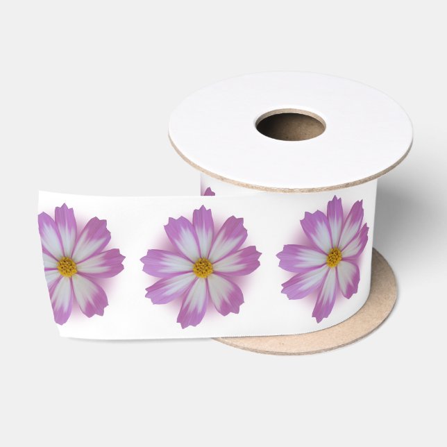 Lila Blume Satinband (Spule)