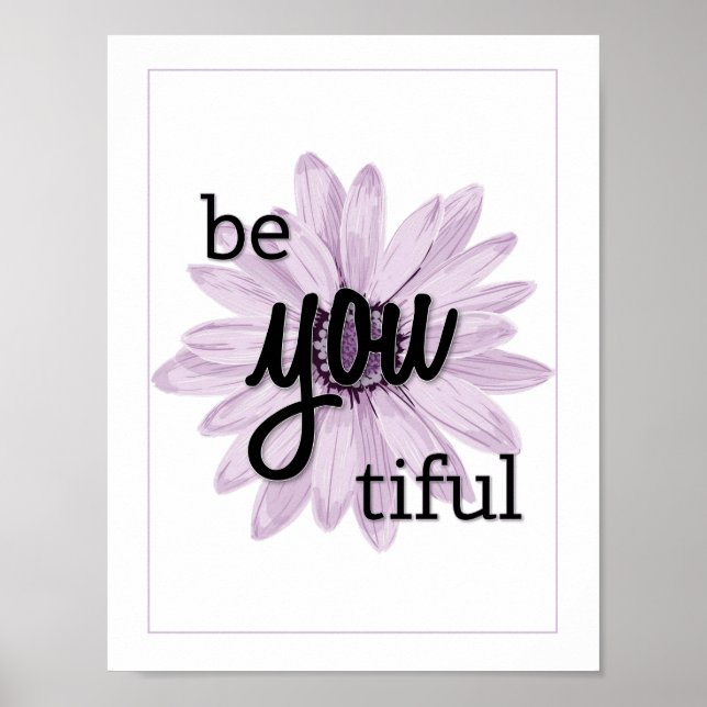 Lila Blume Schön sein Poster (Vorne)