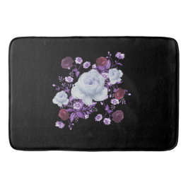 LILA-BLUME, SCHWARZER HINTERGRUND BADEMATTE