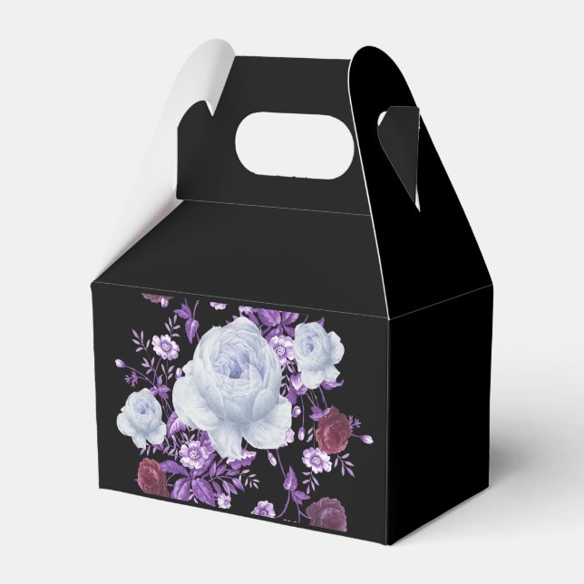 LILA-BLUME, SCHWARZER HINTERGRUND GESCHENKSCHACHTEL (Vorderseite)