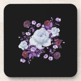 LILA-BLUME, SCHWARZER HINTERGRUND GETRÄNKEUNTERSETZER