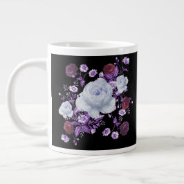 LILA-BLUME, SCHWARZER HINTERGRUND Jumbo-Tasse