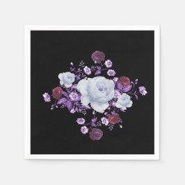 LILA-BLUME, SCHWARZER HINTERGRUND SERVIETTE