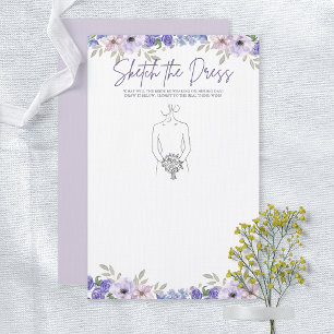 Lila Blume Sketch the Dress Brautparty Game