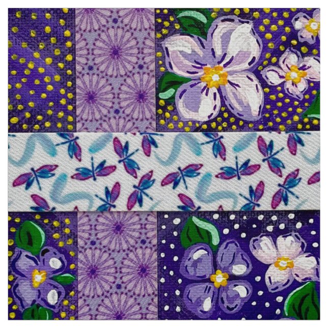 Lila Blume Stoff (Muster)