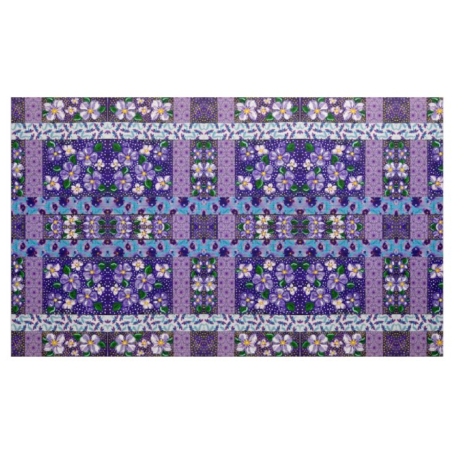 Lila Blume Stoff (Yard (91,4 cm))