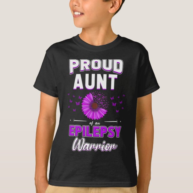 Lila Blume Stolz Tante Nephew Niece Epile T-Shirt (Vorderseite)