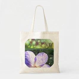 Lila Blume Sunshine (Monogramm) Tragetasche
