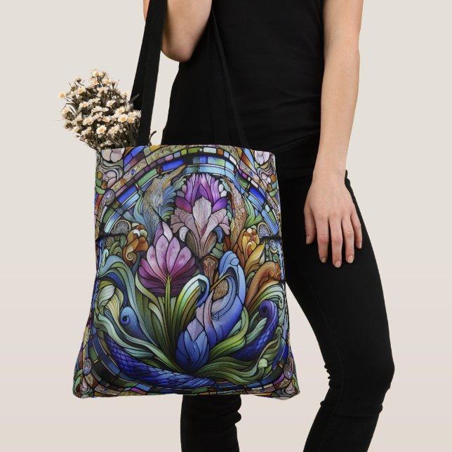 Lila Blume Tasche (Von Nahem)