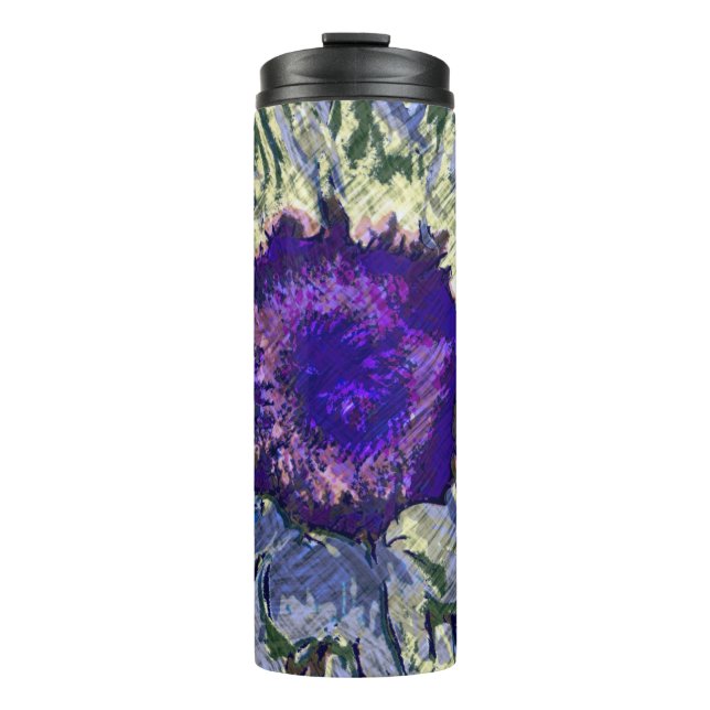 Lila Blume Thermosbecher (Vorderseite)