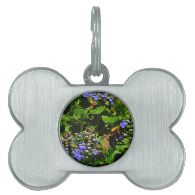 Lila Blume und Hummeln Tiermarke (Vorderseite)