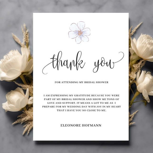 Lila Blume Vielen Dank Brautparty Card Dankeskarte (Von Creator hochgeladen)