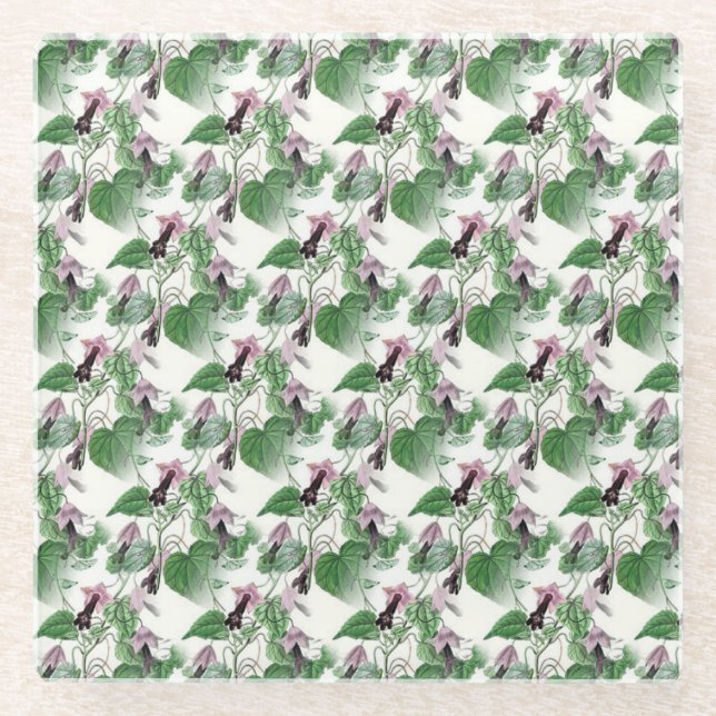 Lila Blume Vine Muster Untersetzer (Vorderseite)