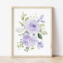 Lila Blumen, Aquarellfarben-Blume, Gender Neutral Fotodruck