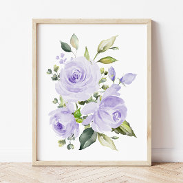 Lila Blumen, Aquarellfarben-Blume, Gender Neutral Fotodruck