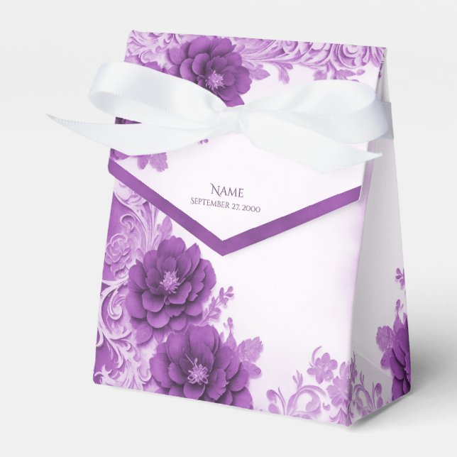 Lila Blumen Blüh Gevor Box Geschenkschachtel (Vorderseite)