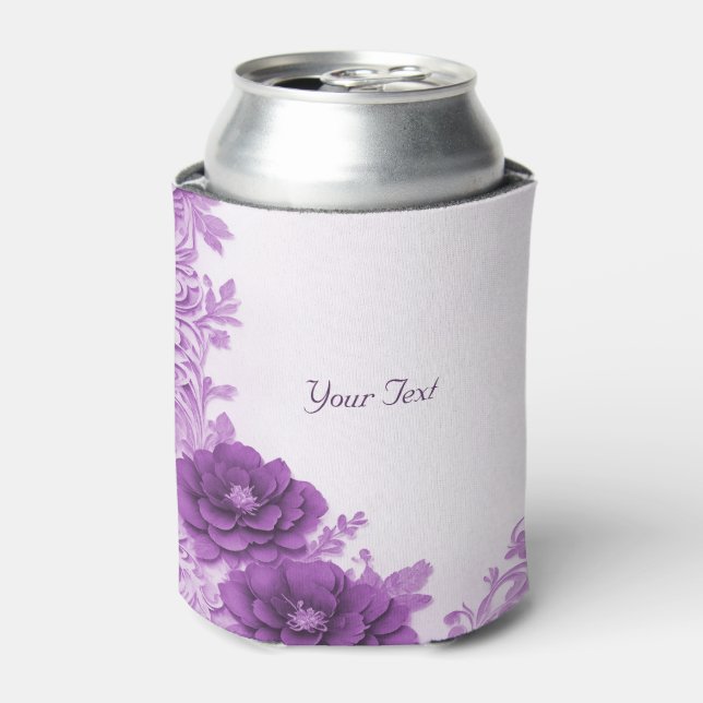 Lila Blumen Blühend Gastgeschenk Hochzeit kann küh Dosenkühler (Kanne Vorderseite)
