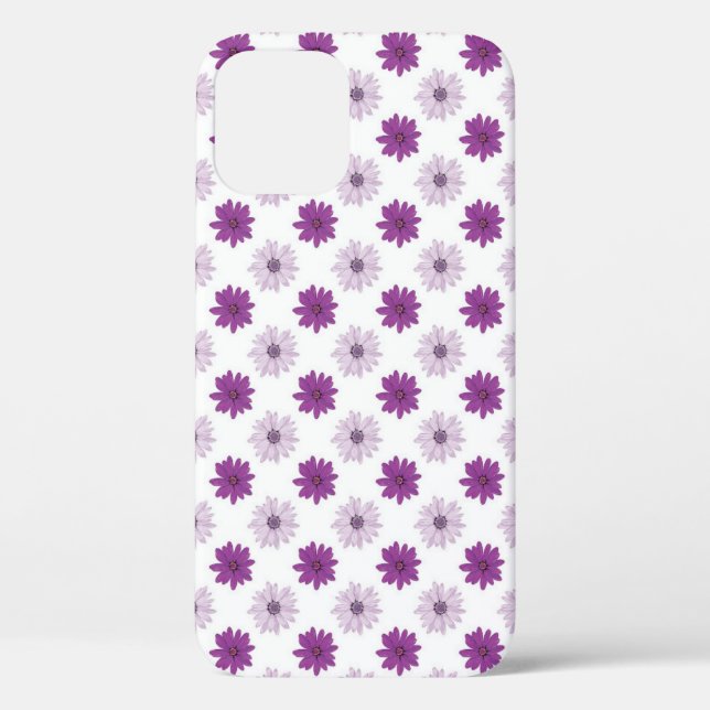 Lila Blumen Blumenmuster Case-Mate iPhone Hülle (Rückseite)