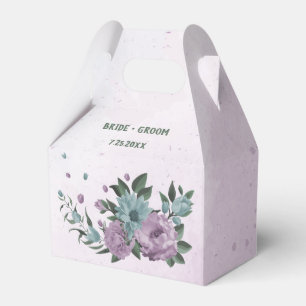 lila Blumen botanische Hochzeit Geschenkschachtel