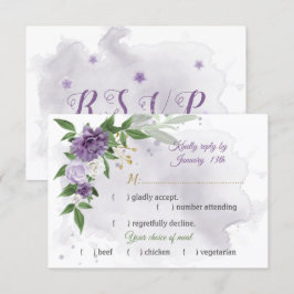 lila Blumen botanische Wahl RSVP Karte