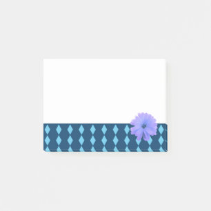 Lila-Blumen-Diamantmuster-Rahmen Post-it Klebezettel