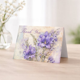 Lila Blumen Elegant Danke Gefaltet