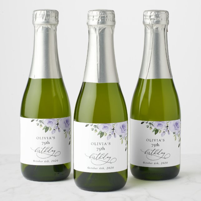Lila Blumen, Fliederblumen, Boho, Geburtstag (Flaschen)