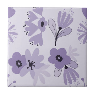 Lila Blumen Fliese