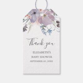 Lila Blumen. Floral baby Dusche danke Geschenkanhänger