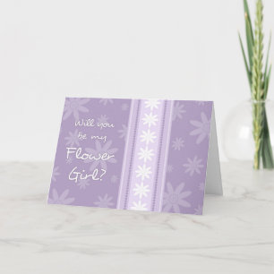 Lila Blumen Flower Girl Einladungskarte