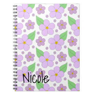 Lila Blumen-Foto-Notizbuch Notizblock