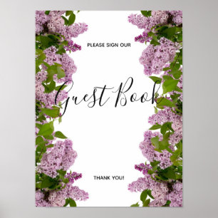 Lila Blumen   Gästebuch-Unterschriftenposter Poster
