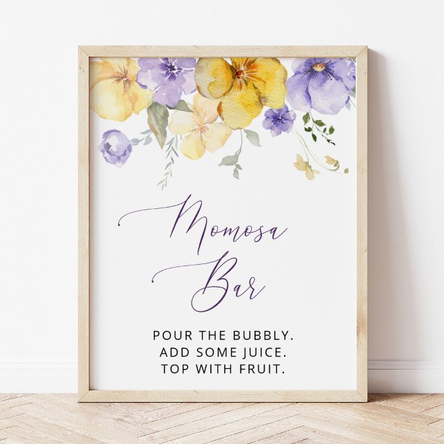 Lila Blumen, gelbe Blumen, Boho, Momosa Bar Poster (Von Creator hochgeladen)