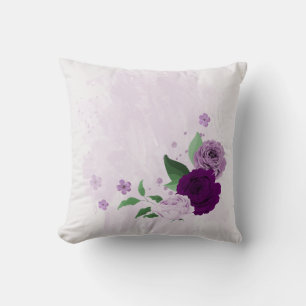 lila Blumen Grün Kissen