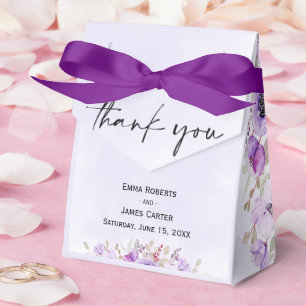Lila Blumen Hochzeitsgunstboxen Geschenkschachtel