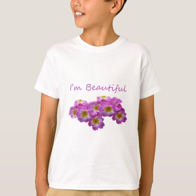 Lila Blumen, ich bin schön T-Shirt (Vorderseite)