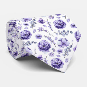 Lila Blumen Krawatte