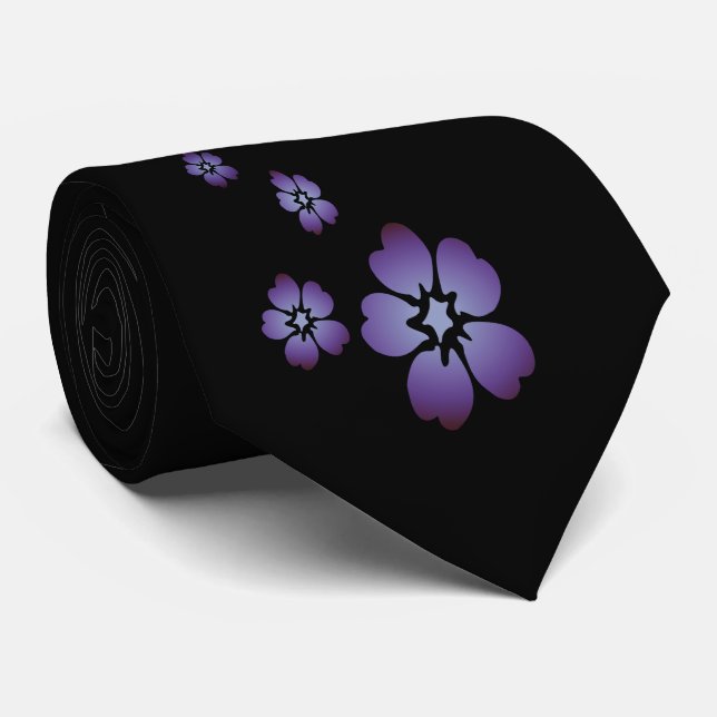 Lila Blumen Krawatte (Gerollt)