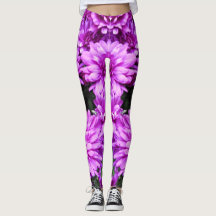 Lila Blumen-Leggings