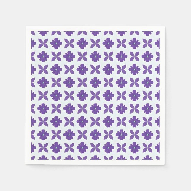 Lila Blumen mit hellem Hintergrund Serviette (Vorderseite)