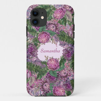 Lila Blumen mit Namen Case-Mate iPhone Hülle