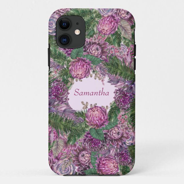 Lila Blumen mit Namen Case-Mate iPhone Hülle (Rückseite)