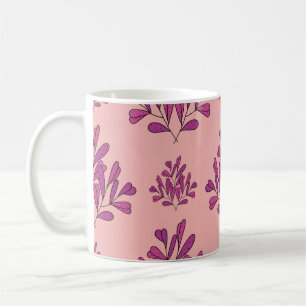 Lila Blumen nahtlos Vintag wiederholt Backgrob Kaffeetasse