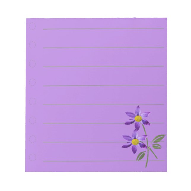 Lila-Blumen-Notizblock: Notizblock (Vorderseite)