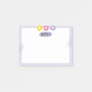 Lila Blumen-Notizzettel  Post-it Klebezettel