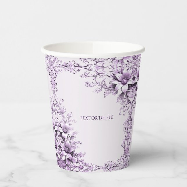 Lila-Blumen Papiertasse Pappbecher (Links)